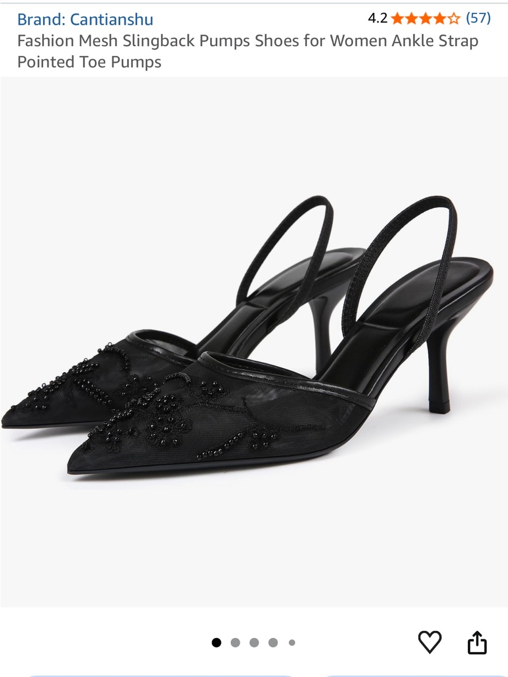 Mesh Slingback Pumps with Ankle Strap. Pointed Toe Pumps